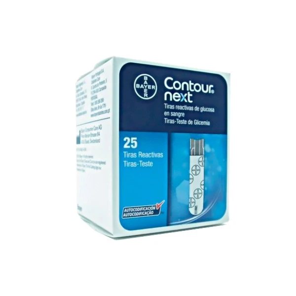 Contour Next Tiras Reactivas de Glucosa en Sangre 25 Tiras – Farmacia  Granvia 216