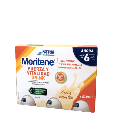 Meritene drink pack vainilla 6 unidades x 125 ml