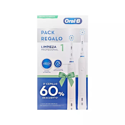 ORAL B PRO 1 PACK REGALO 2 CEPILLOS RECARGABLES ELÉCTRICOS