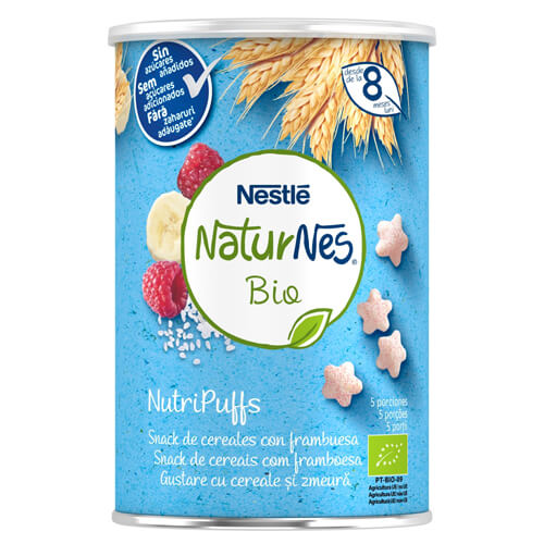 NATURNES BIO NutriPuffs Snack de Cereales con Frambuesa 35g