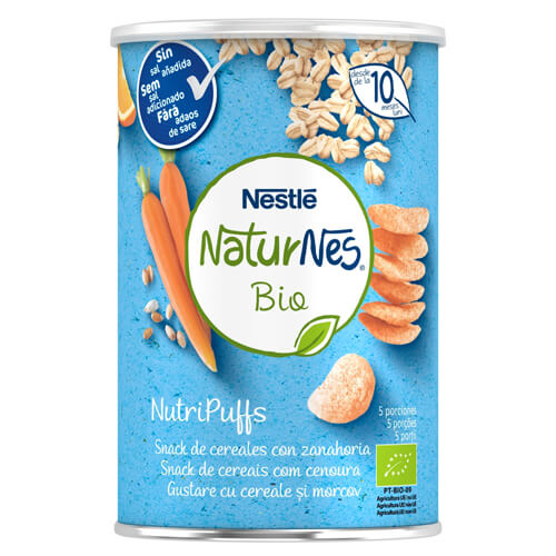 NATURNES BIO NutriPuffs Snack de Cereales con Zanahoria 35g